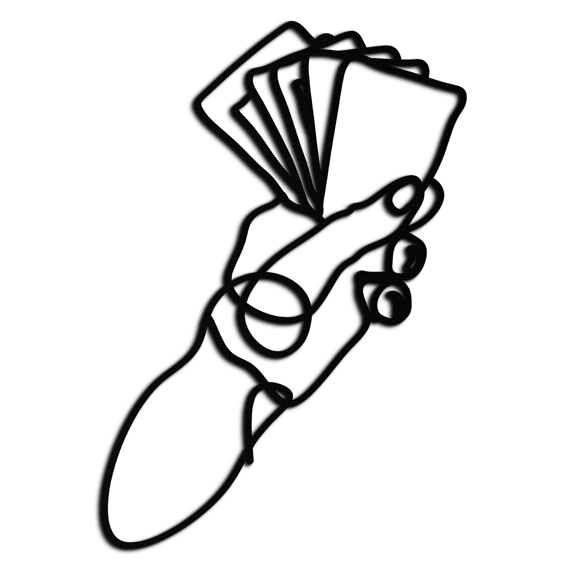 Geometric Hand Holding Cards - Minimalist Metal Wall Art - KAF049 - Tampa Home & Garden Store