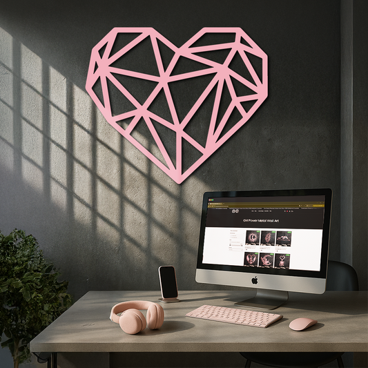Geometric Heart Silhouette Metal Wall Art – Modern Love Design - KAFGP042 - Tampa Home & Garden Store