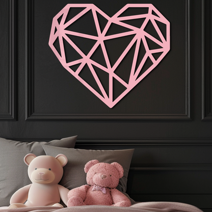 Geometric Heart Silhouette Metal Wall Art – Modern Love Design - KAFGP042 - Tampa Home & Garden Store