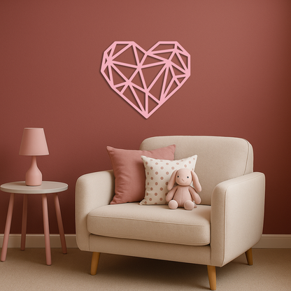 Geometric Heart Silhouette Metal Wall Art – Modern Love Design - KAFGP042 - Tampa Home & Garden Store