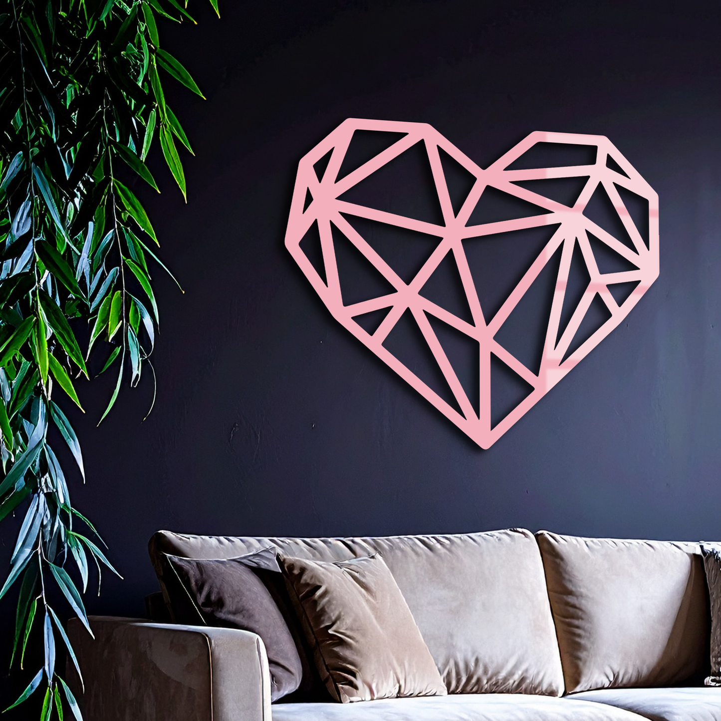 Geometric Heart Silhouette Metal Wall Art – Modern Love Design - KAFGP042 - Tampa Home & Garden Store