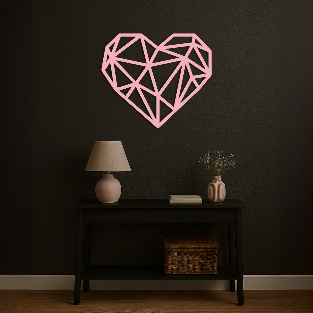 Geometric Heart Silhouette Metal Wall Art – Modern Love Design - KAFGP042 - Tampa Home & Garden Store