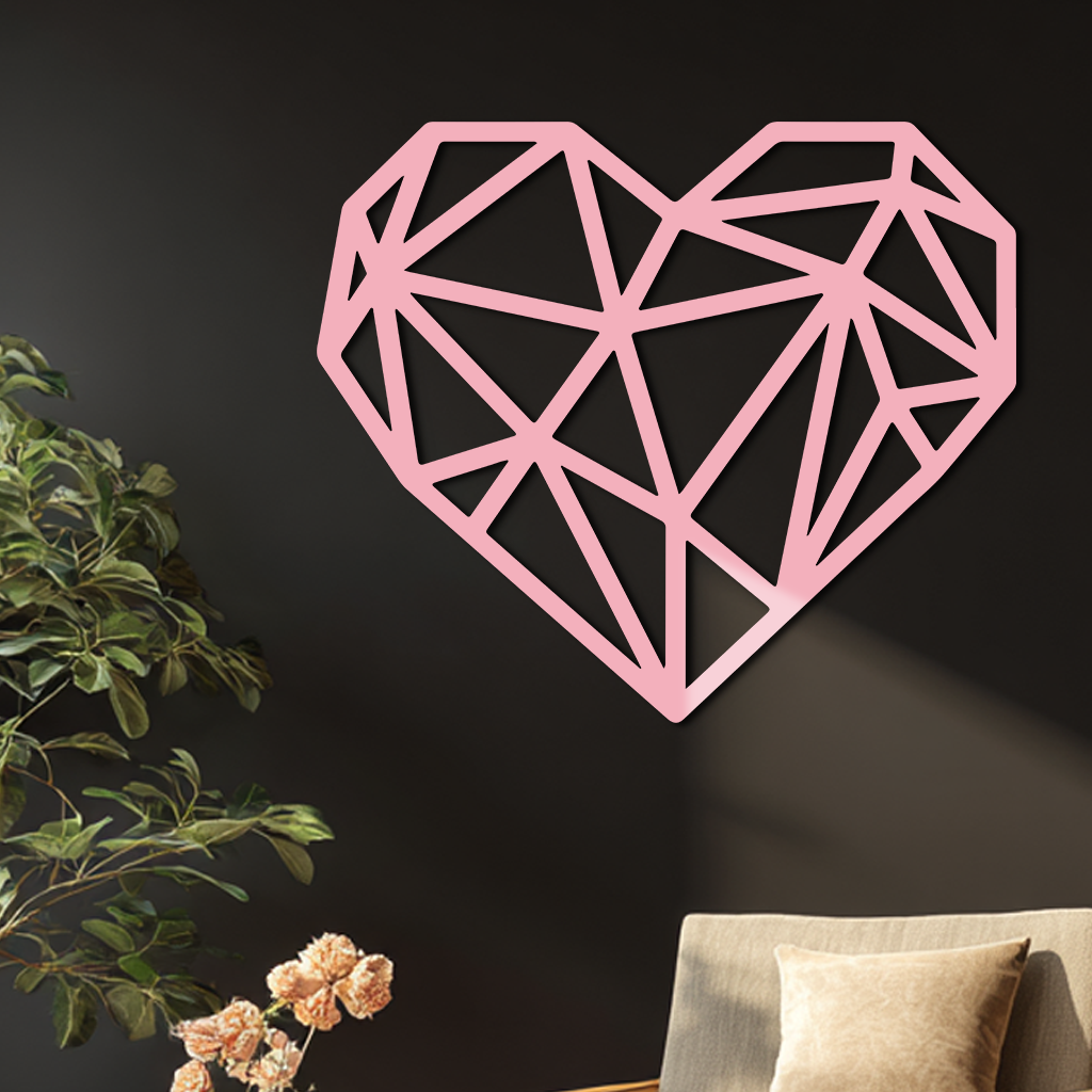 Geometric Heart Silhouette Metal Wall Art – Modern Love Design - KAFGP042 - Tampa Home & Garden Store