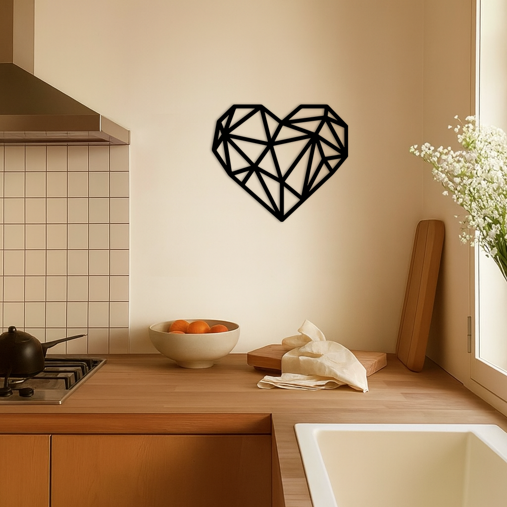 Geometric Heart Silhouette Metal Wall Art – Modern Love Design - KAFGP042 - Tampa Home & Garden Store