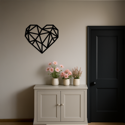 Geometric Heart Silhouette Metal Wall Art – Modern Love Design - KAFGP042 - Tampa Home & Garden Store