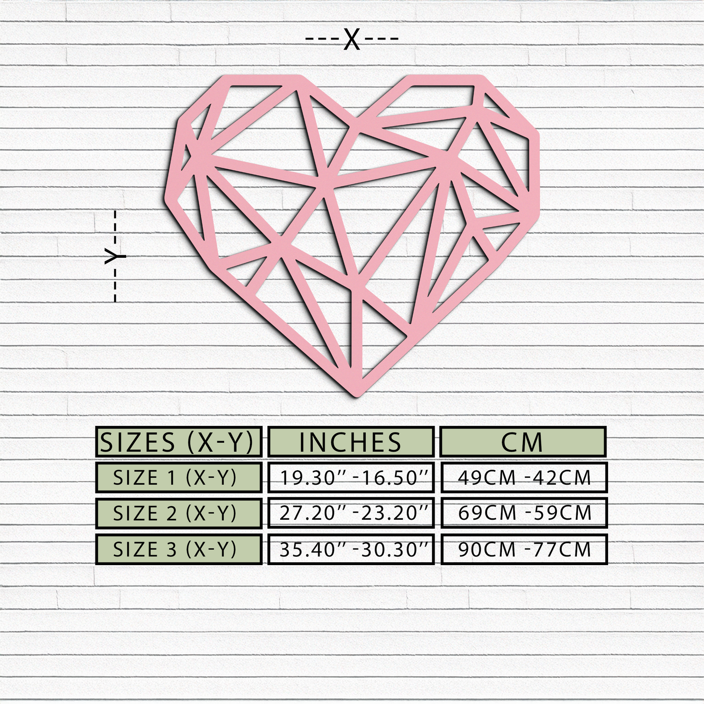 Geometric Heart Silhouette Metal Wall Art – Modern Love Design - KAFGP042 - Tampa Home & Garden Store