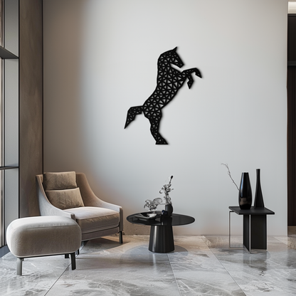 Geometric Horse Metal Wall Art - Modern Steel Horse Silhouette - KAF108 - Tampa Home & Garden Store