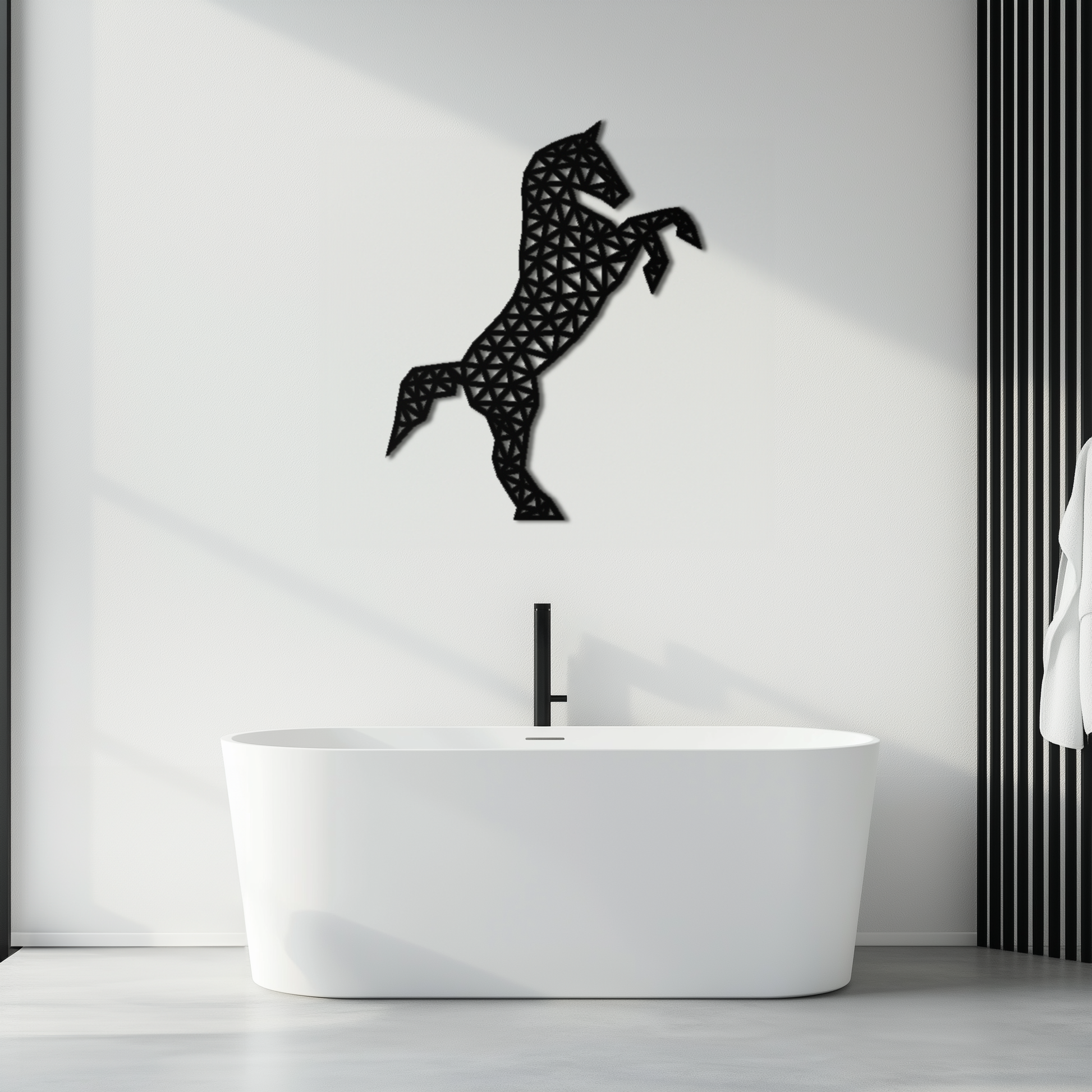 Geometric Horse Metal Wall Art - Modern Steel Horse Silhouette - KAF108 - Tampa Home & Garden Store