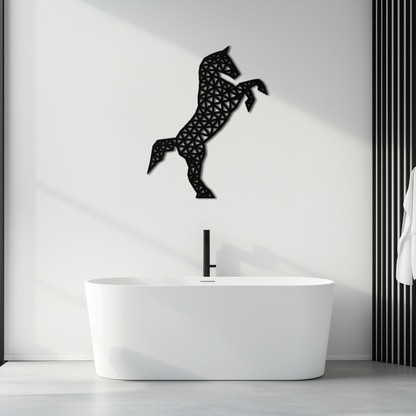 Geometric Horse Metal Wall Art - Modern Steel Horse Silhouette - KAF108 - Tampa Home & Garden Store