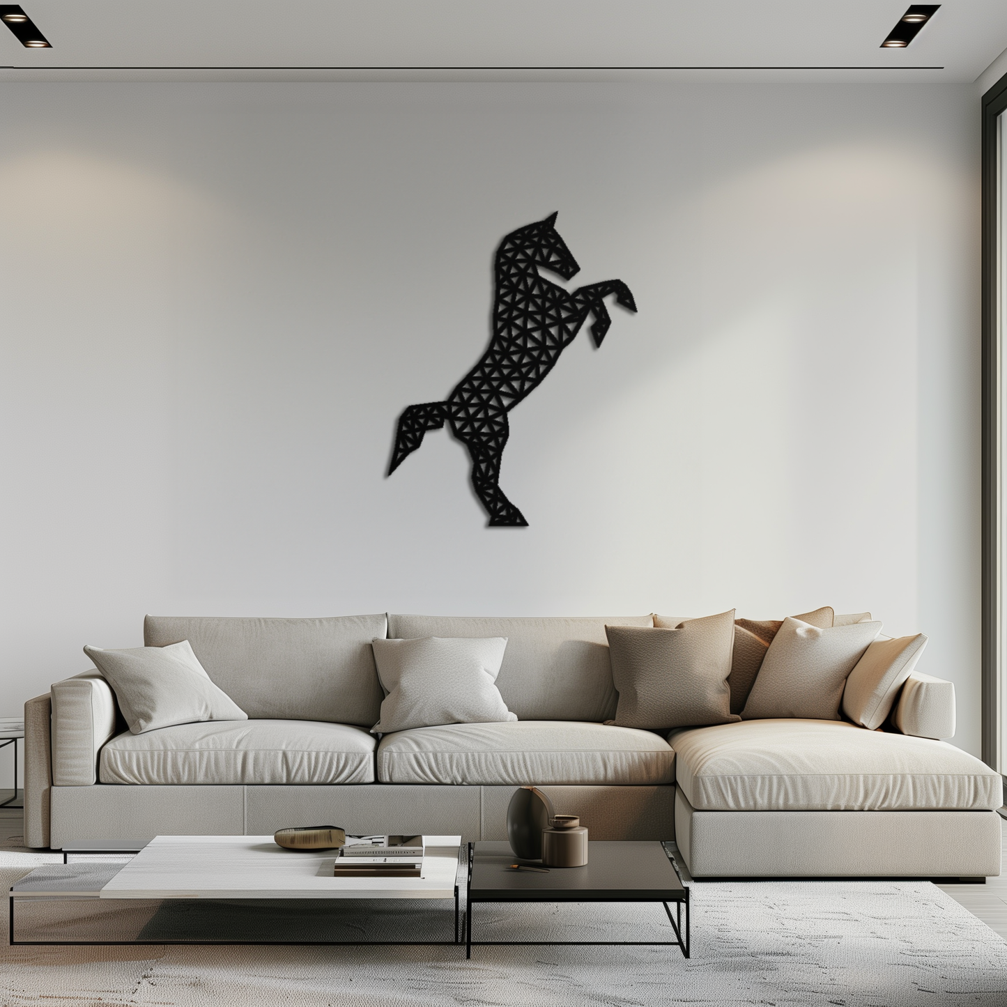 Geometric Horse Metal Wall Art - Modern Steel Horse Silhouette - KAF108 - Tampa Home & Garden Store