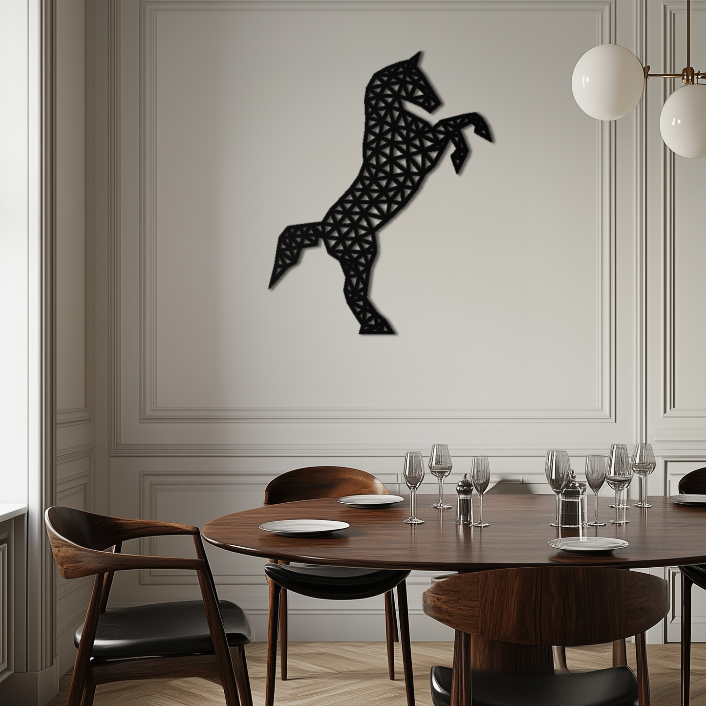 Geometric Horse Metal Wall Art - Modern Steel Horse Silhouette - KAF108 - Tampa Home & Garden Store