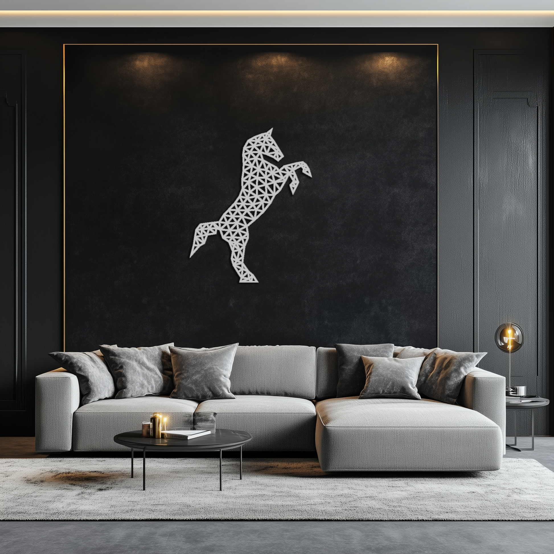 Geometric Horse Metal Wall Art - Modern Steel Horse Silhouette - KAF108 - Tampa Home & Garden Store