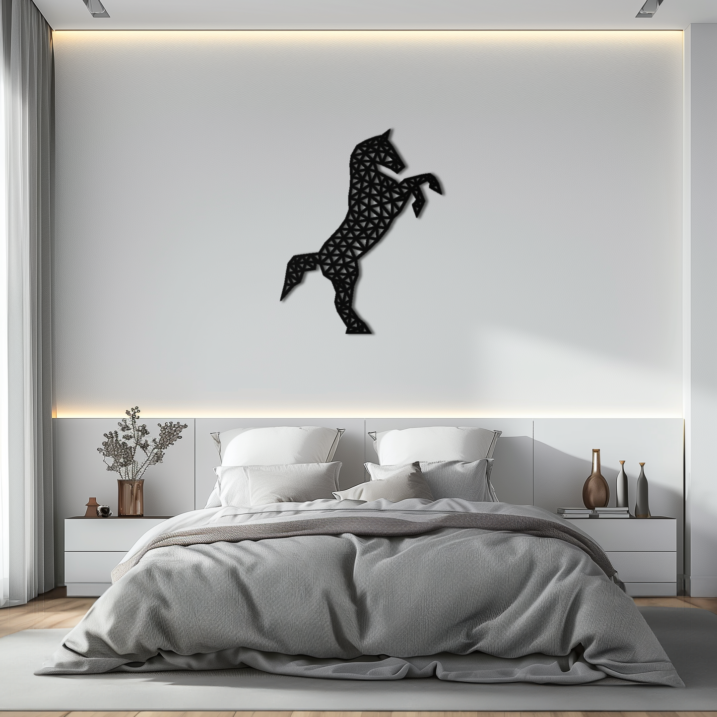 Geometric Horse Metal Wall Art - Modern Steel Horse Silhouette - KAF108 - Tampa Home & Garden Store