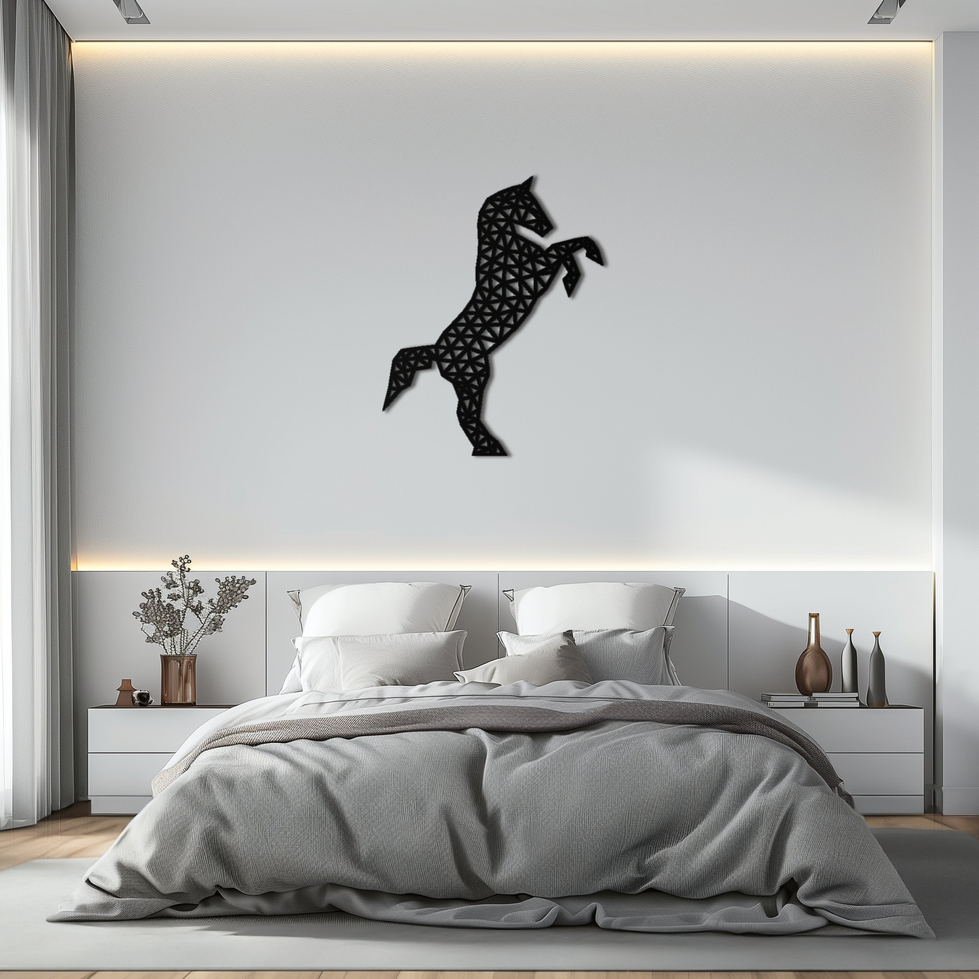 Geometric Horse Metal Wall Art - Modern Steel Horse Silhouette - KAF108 - Tampa Home & Garden Store