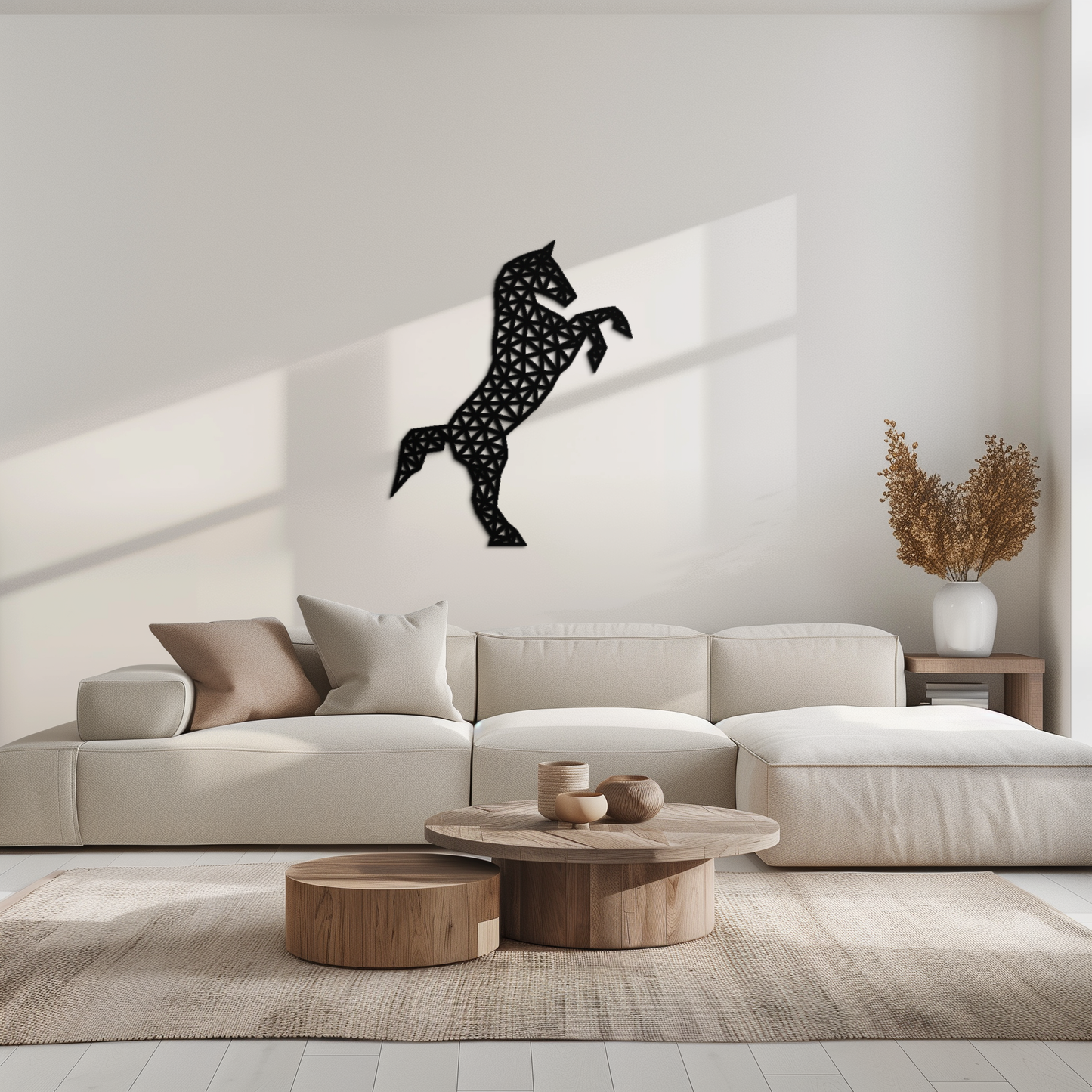 Geometric Horse Metal Wall Art - Modern Steel Horse Silhouette - KAF108 - Tampa Home & Garden Store