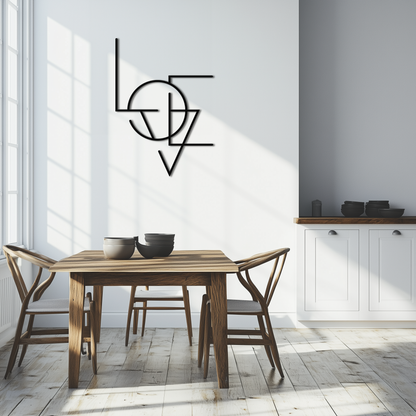 Geometric LOVE Metal Wall Art - Modern Minimalist Wall Decor- KAF162 - Tampa Home & Garden Store