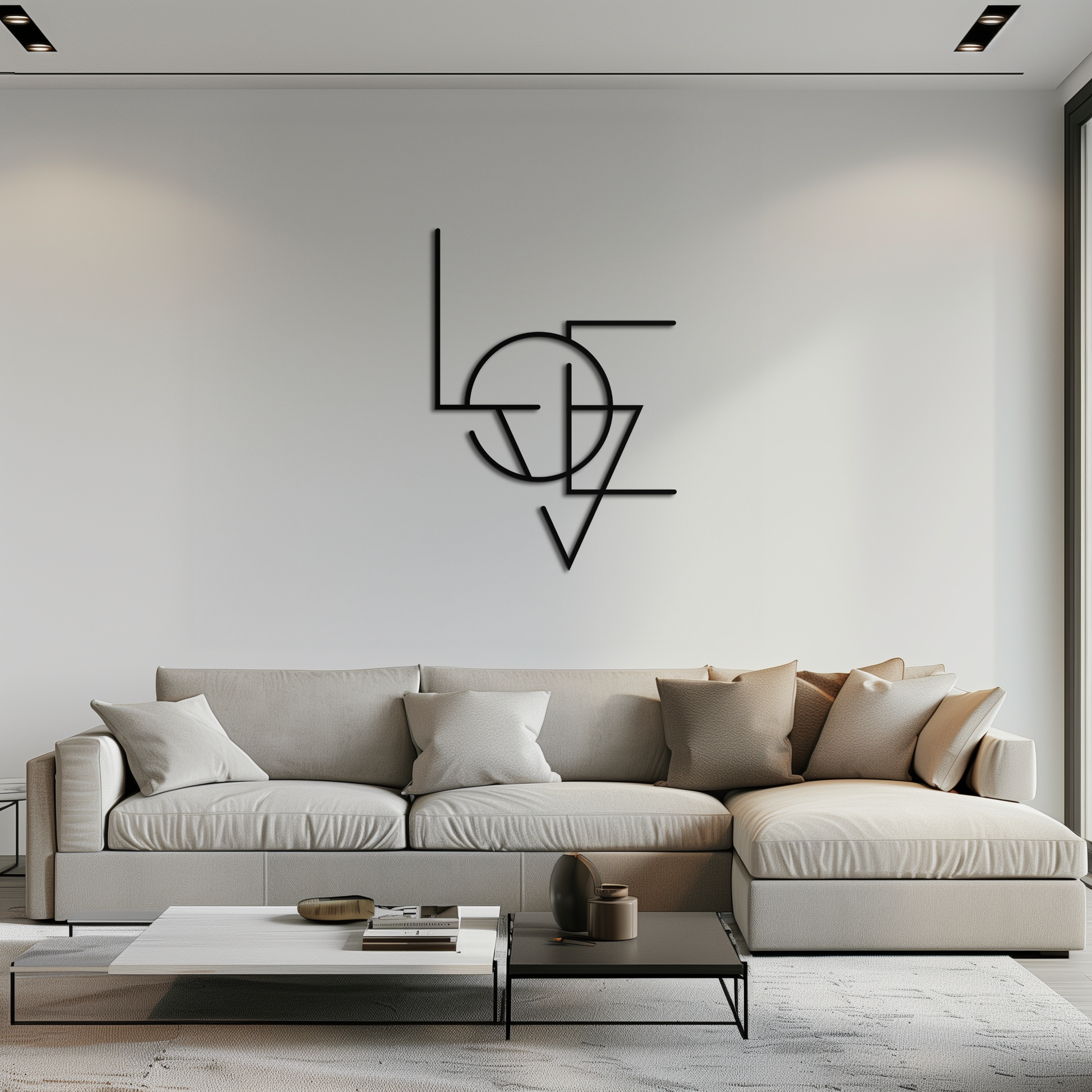 Geometric LOVE Metal Wall Art - Modern Minimalist Wall Decor- KAF162 - Tampa Home & Garden Store