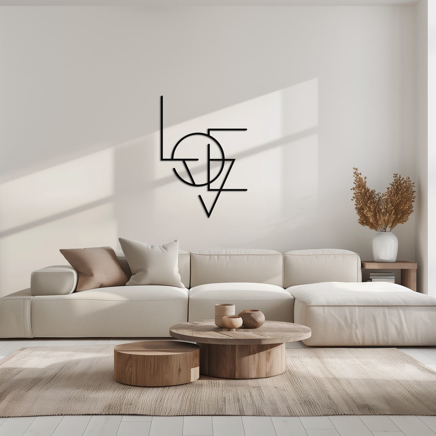 Geometric LOVE Metal Wall Art - Modern Minimalist Wall Decor- KAF162 - Tampa Home & Garden Store
