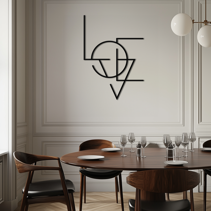 Geometric LOVE Metal Wall Art - Modern Minimalist Wall Decor- KAF162 - Tampa Home & Garden Store