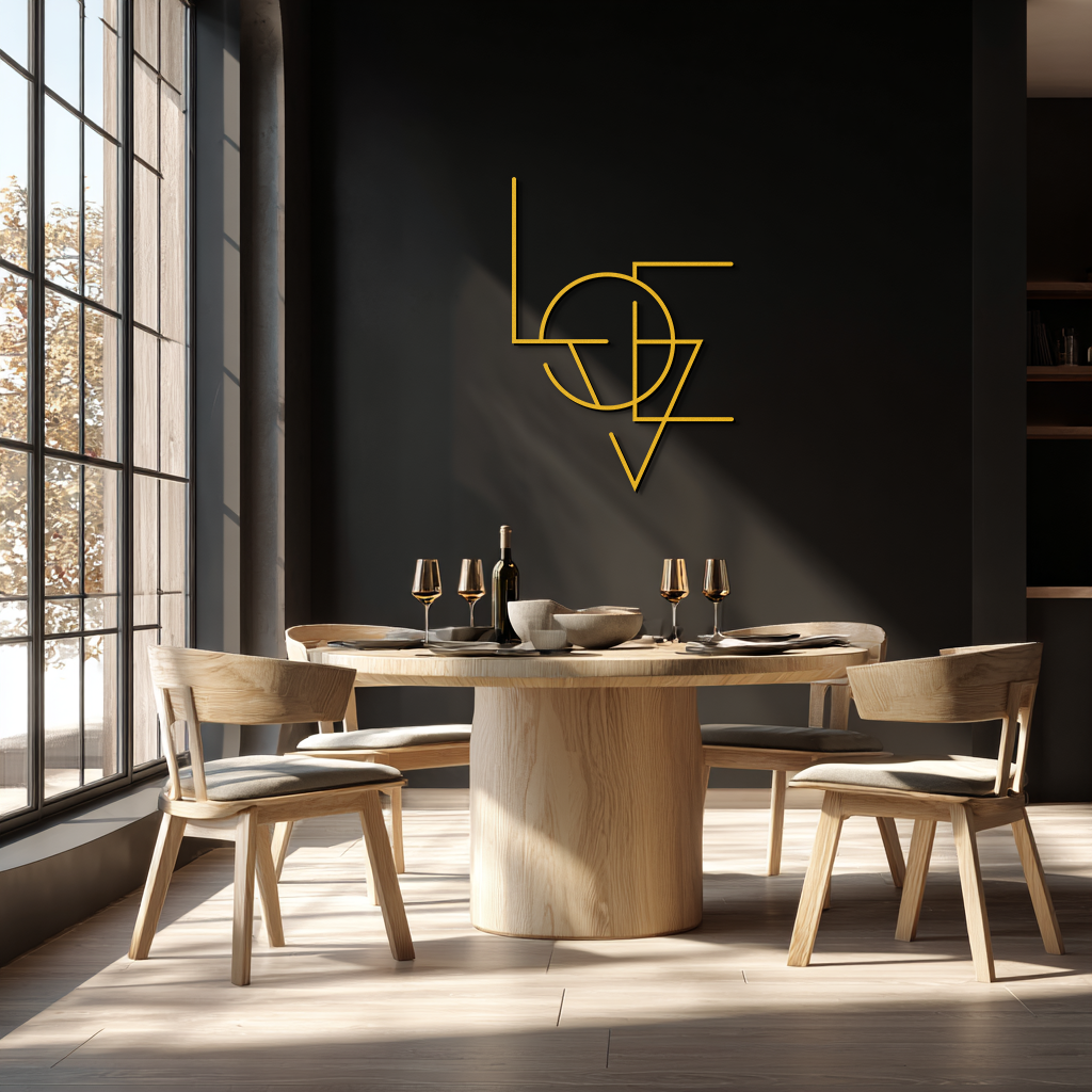 Geometric LOVE Metal Wall Art - Modern Minimalist Wall Decor- KAF162 - Tampa Home & Garden Store