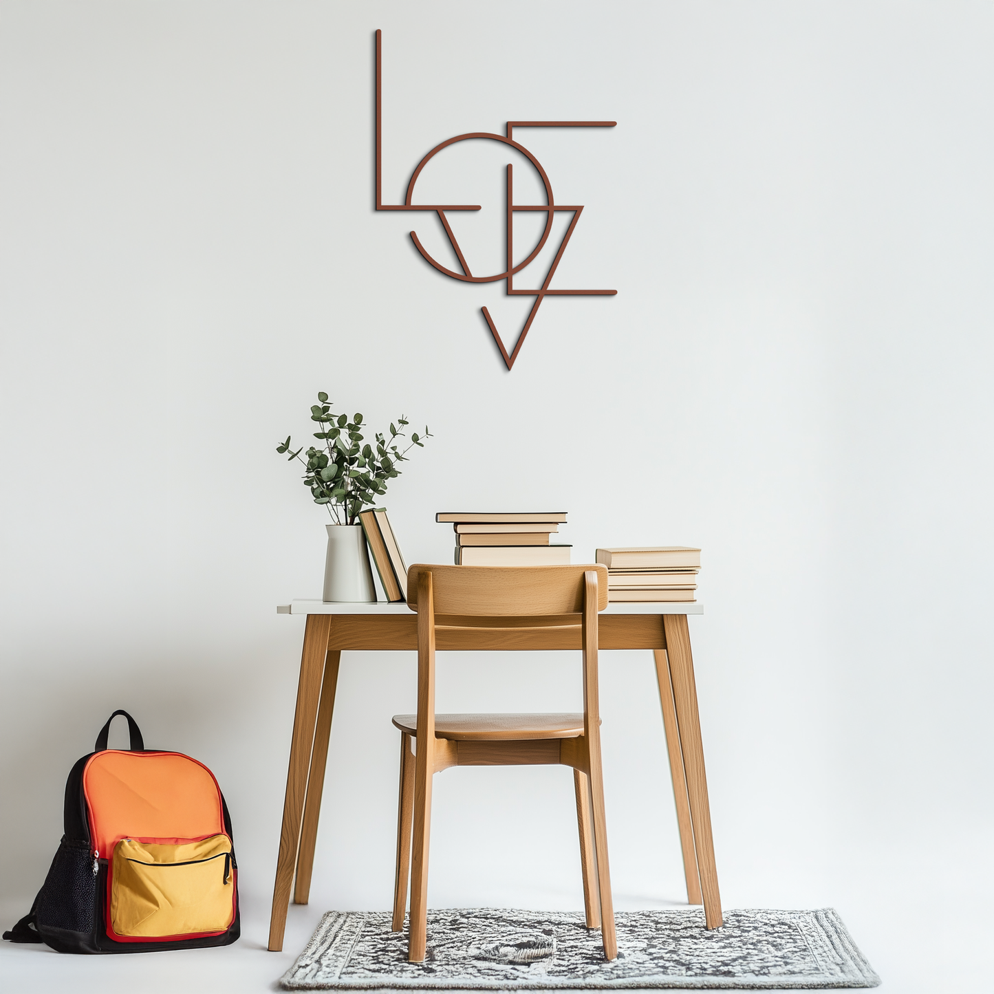 Geometric LOVE Metal Wall Art - Modern Minimalist Wall Decor- KAF162 - Tampa Home & Garden Store