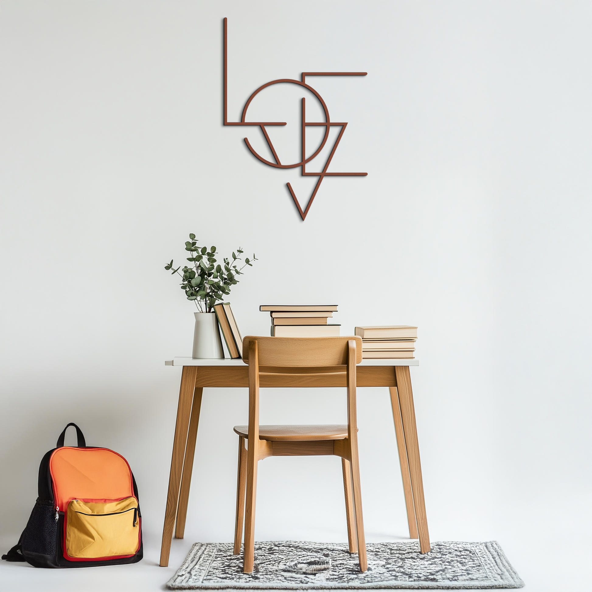 Geometric LOVE Metal Wall Art - Modern Minimalist Wall Decor- KAF162 - Tampa Home & Garden Store
