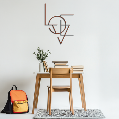 Geometric LOVE Metal Wall Art - Modern Minimalist Wall Decor- KAF162 - Tampa Home & Garden Store