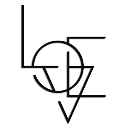 Geometric LOVE Metal Wall Art - Modern Minimalist Wall Decor- KAF162 - Tampa Home & Garden Store