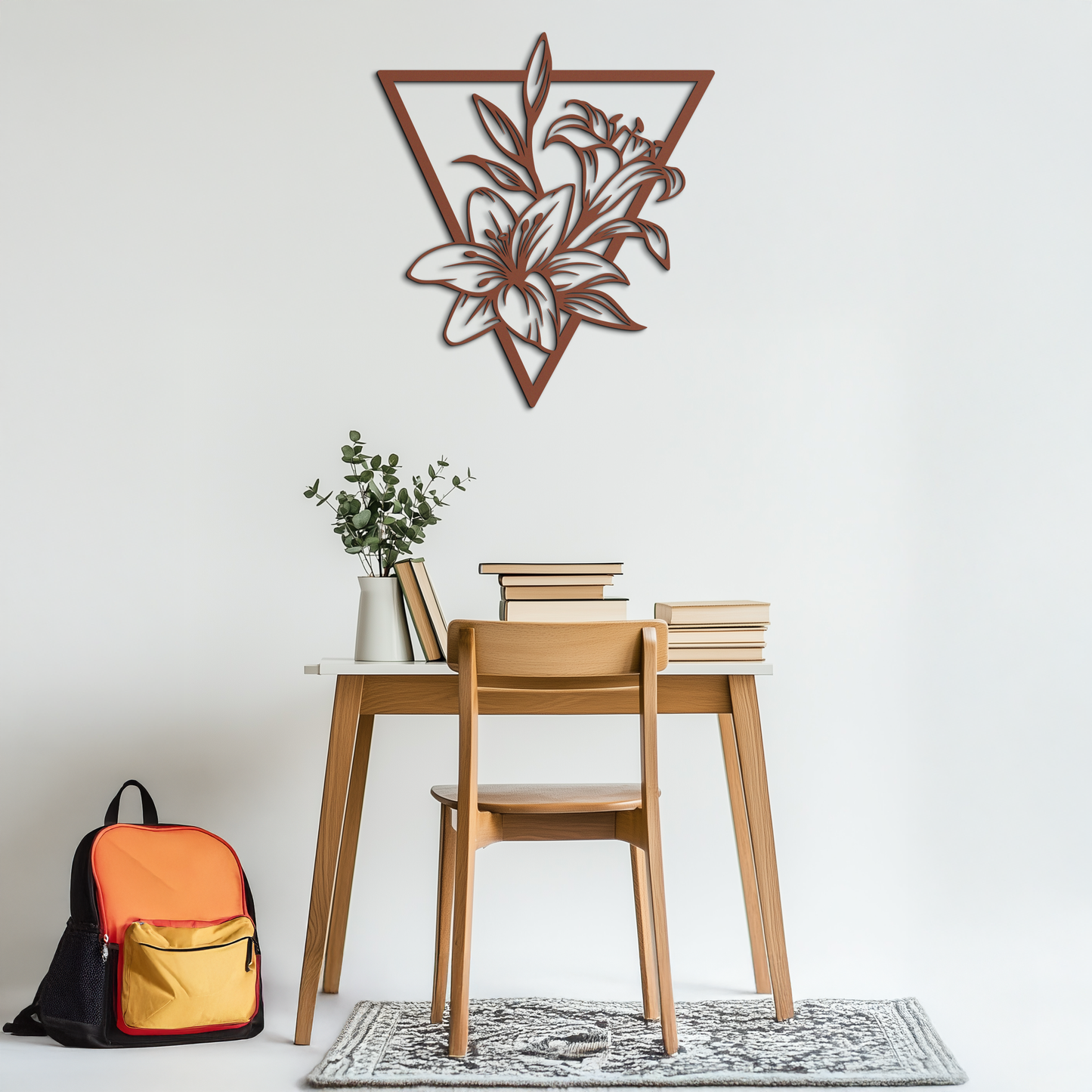 Geometric Lily Flower Metal Wall Art – Elegant Floral Design for Modern Decor - KAF196 - Tampa Home & Garden Store