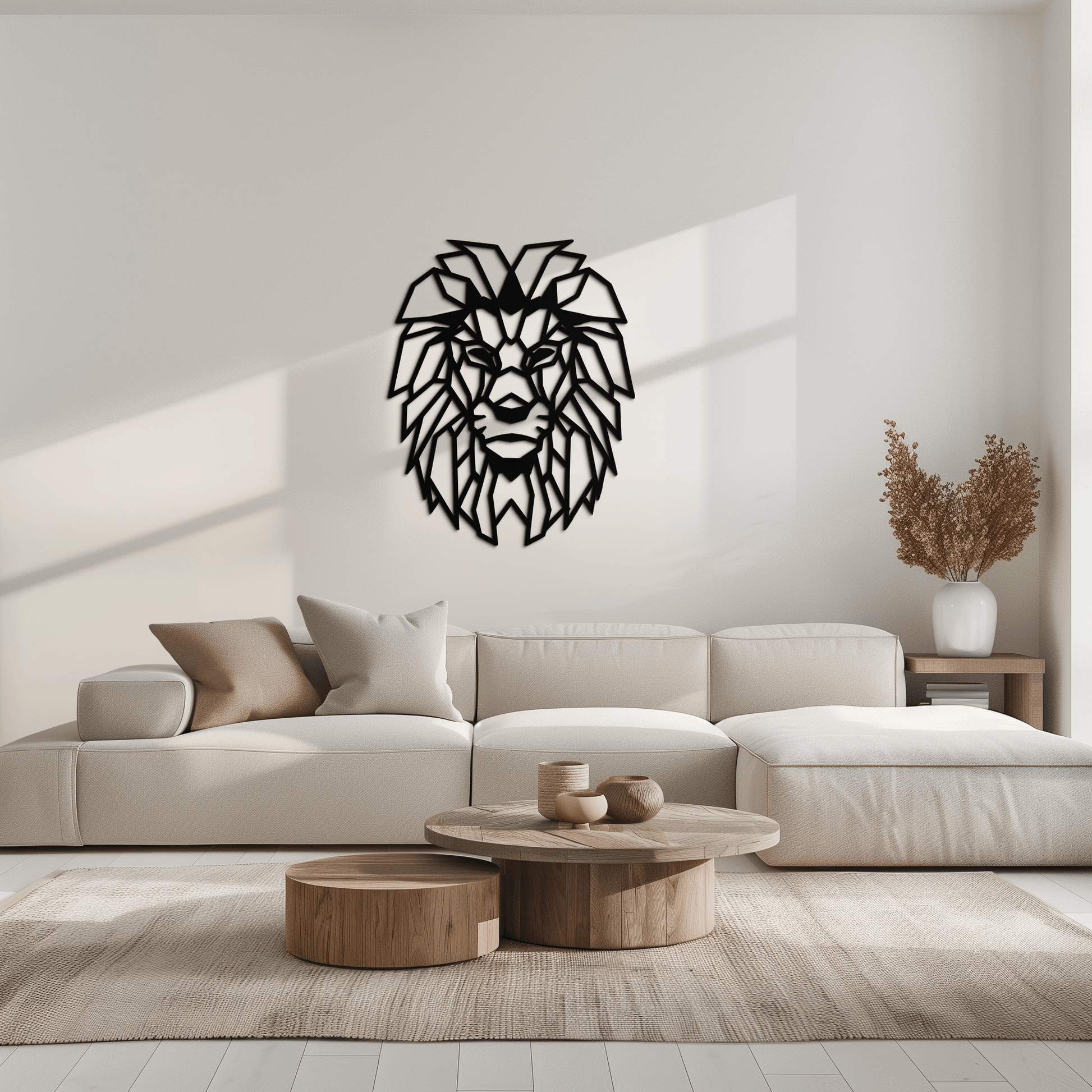 Geometric Lion Metal Wall Art - Steel Wall Decor for Home and Office - KAF008 - Tampa Home & Garden Store