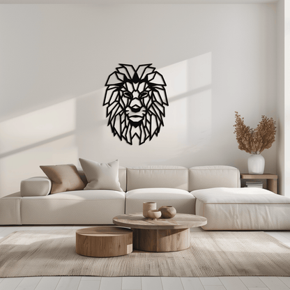 Geometric Lion Metal Wall Art - Steel Wall Decor for Home and Office - KAF008 - Tampa Home & Garden Store