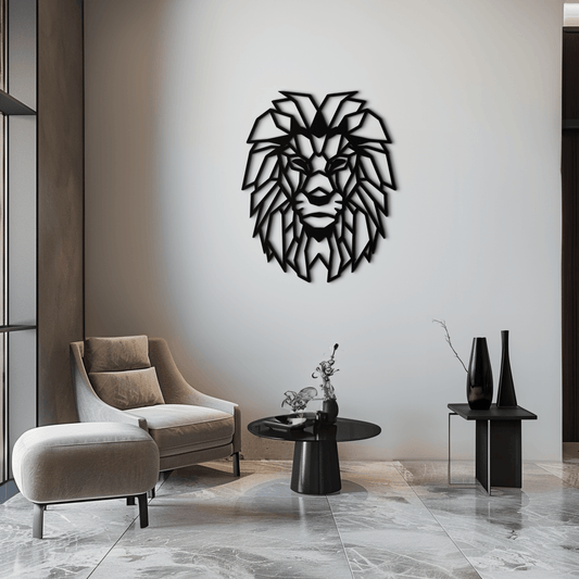 Geometric Lion Metal Wall Art - Steel Wall Decor for Home and Office - KAF008 - Tampa Home & Garden Store