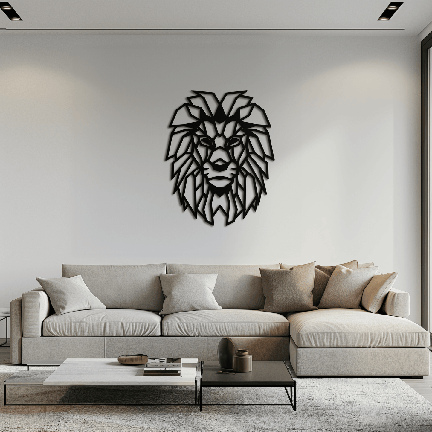 Geometric Lion Metal Wall Art - Steel Wall Decor for Home and Office - KAF008 - Tampa Home & Garden Store