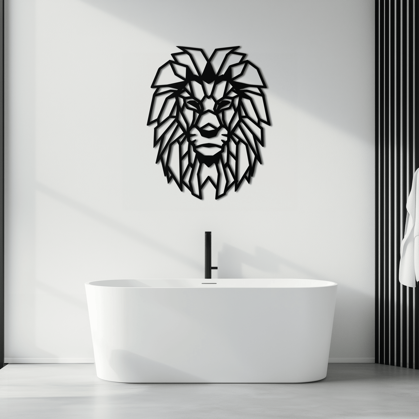 Geometric Lion Metal Wall Art - Steel Wall Decor for Home and Office - KAF008 - Tampa Home & Garden Store