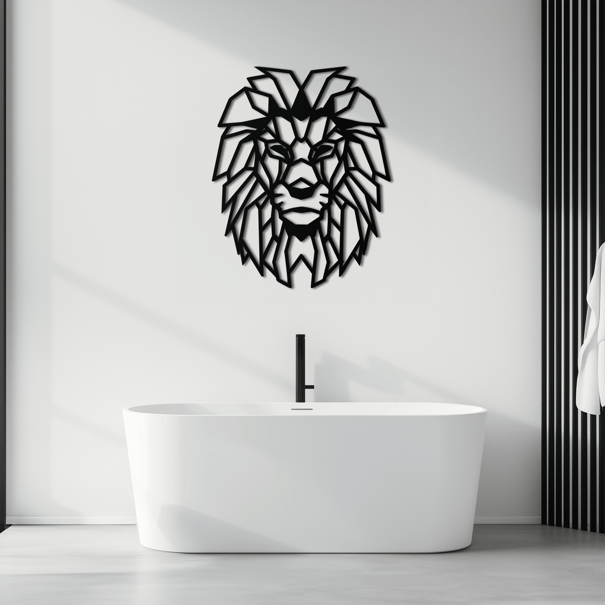 Geometric Lion Metal Wall Art - Steel Wall Decor for Home and Office - KAF008 - Tampa Home & Garden Store