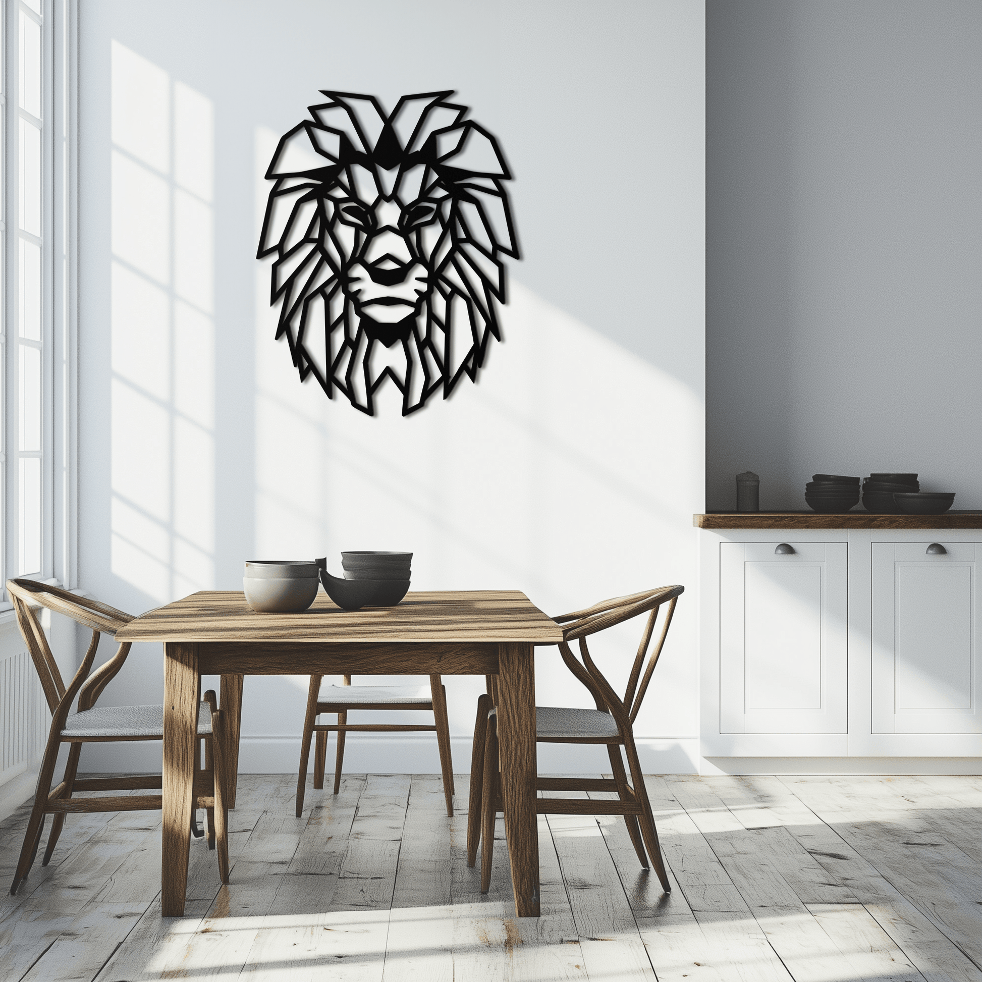 Geometric Lion Metal Wall Art - Steel Wall Decor for Home and Office - KAF008 - Tampa Home & Garden Store