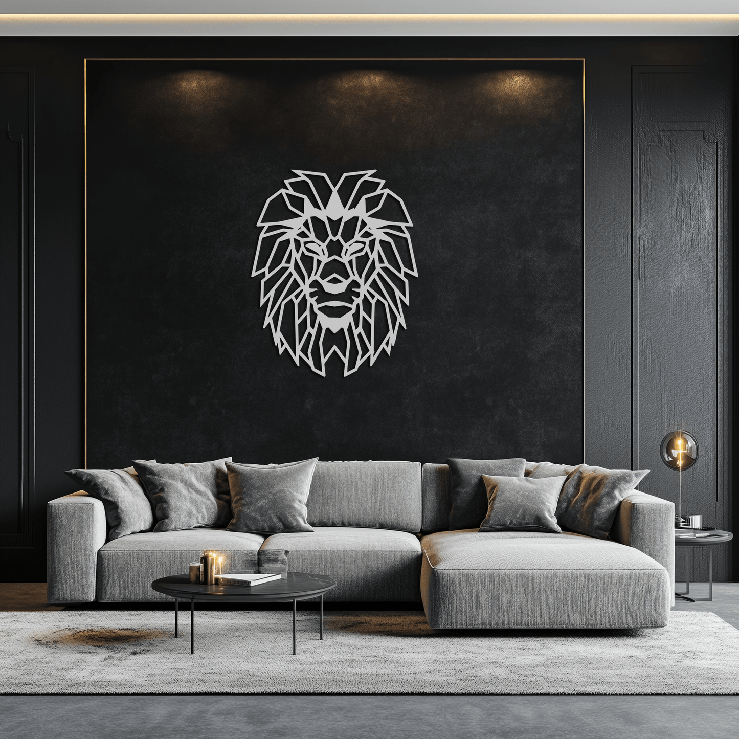 Geometric Lion Metal Wall Art - Steel Wall Decor for Home and Office - KAF008 - Tampa Home & Garden Store