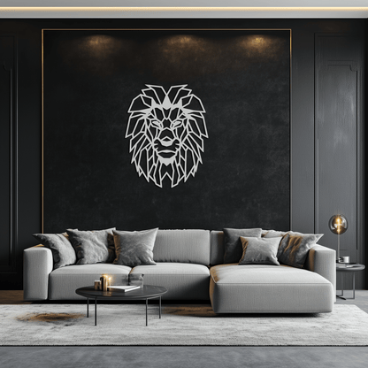 Geometric Lion Metal Wall Art - Steel Wall Decor for Home and Office - KAF008 - Tampa Home & Garden Store