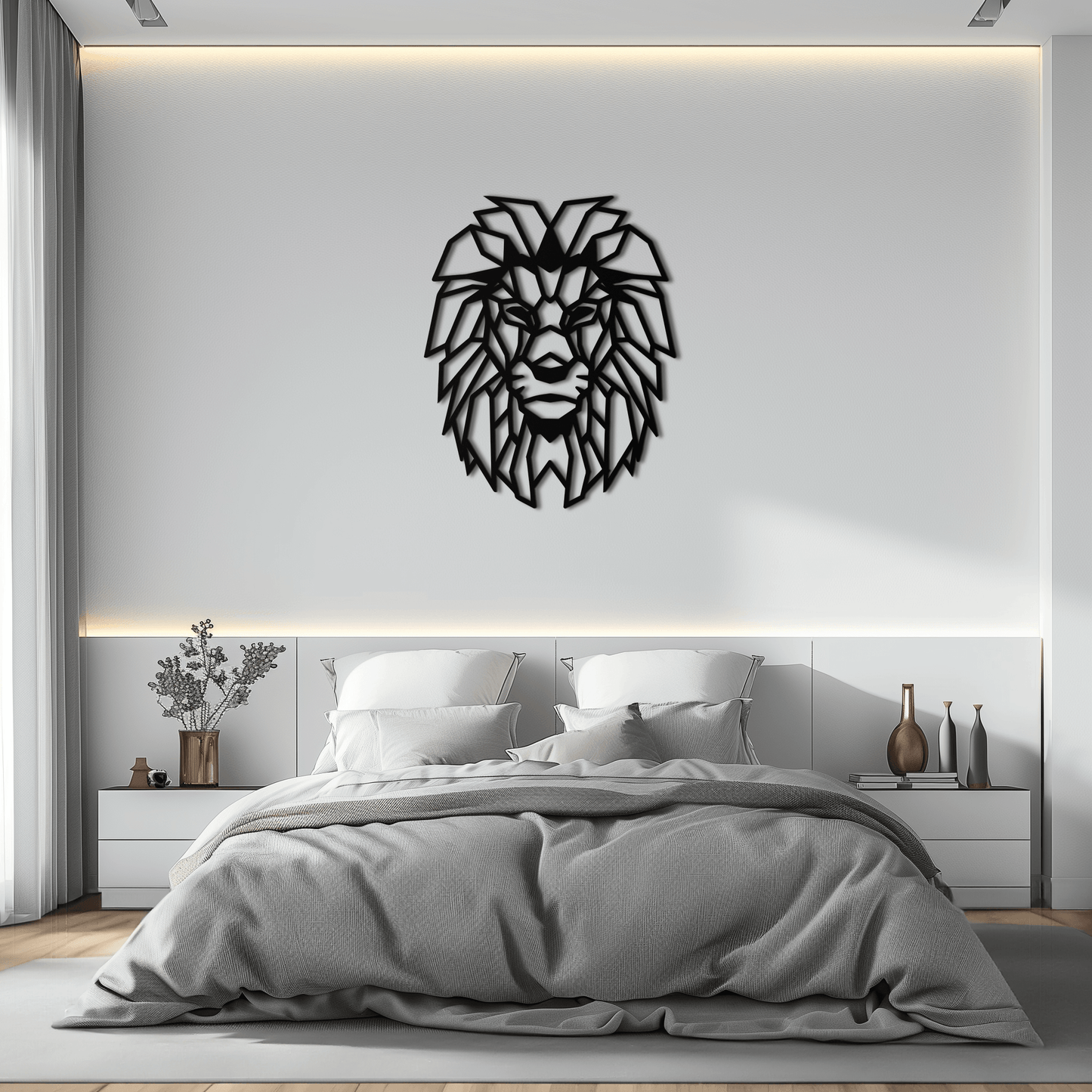 Geometric Lion Metal Wall Art - Steel Wall Decor for Home and Office - KAF008 - Tampa Home & Garden Store