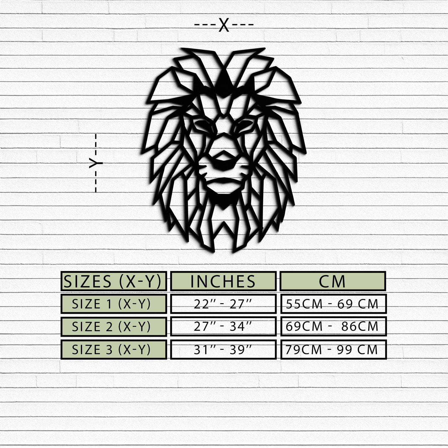 Geometric Lion Metal Wall Art - Steel Wall Decor for Home and Office - KAF008 - Tampa Home & Garden Store