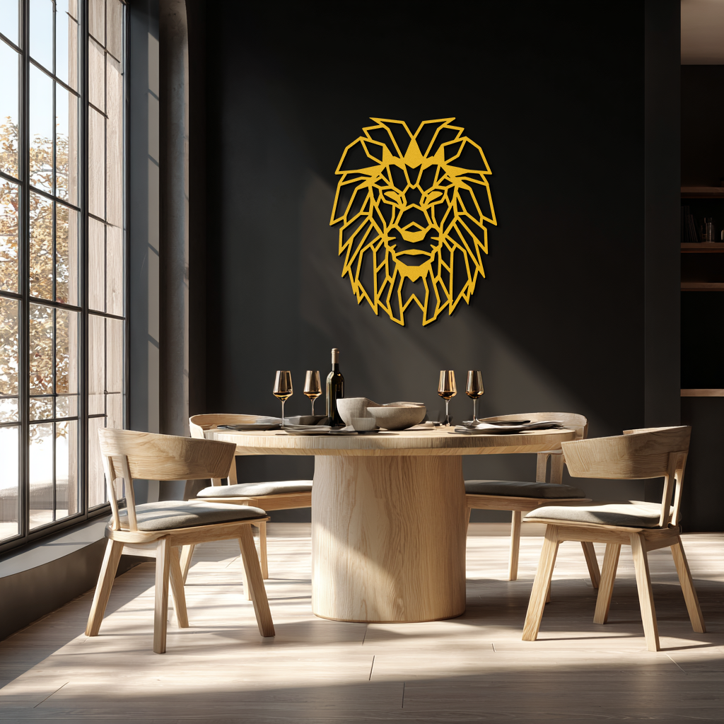 Geometric Lion Metal Wall Art - Steel Wall Decor for Home and Office - KAF008 - Tampa Home & Garden Store