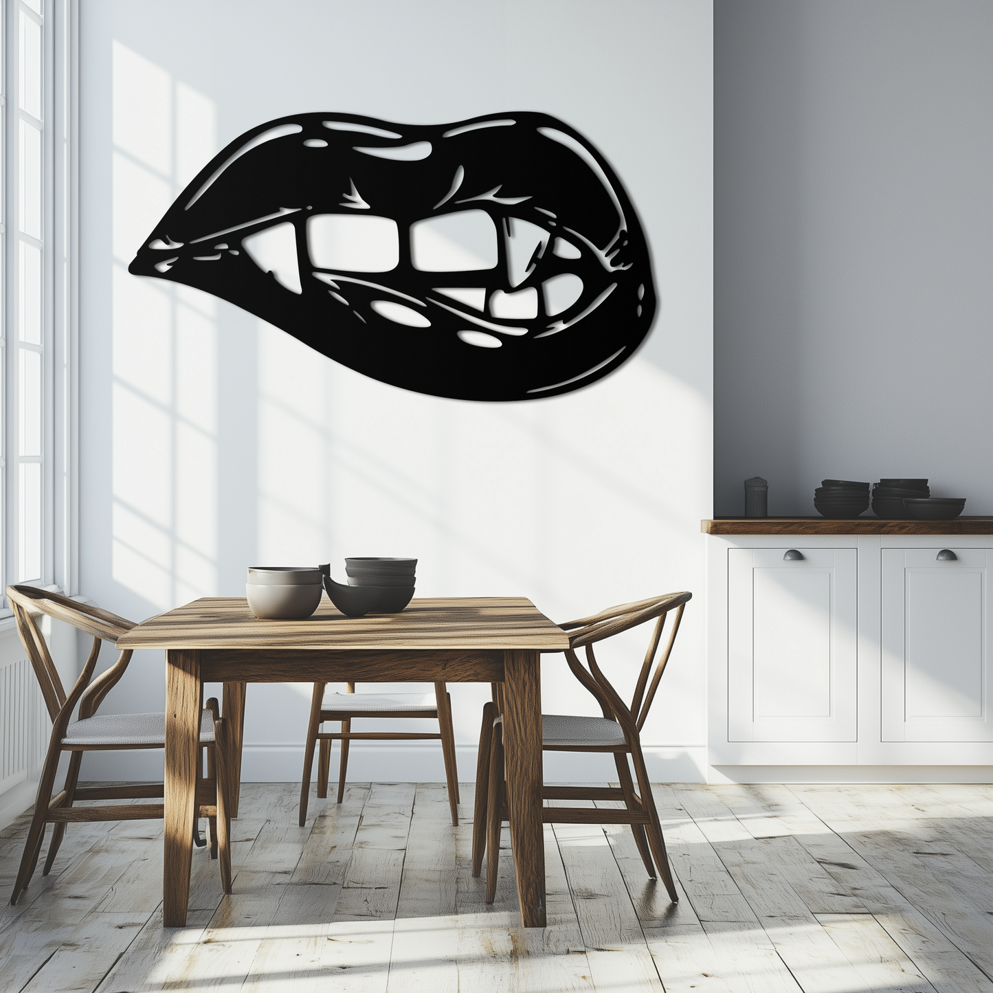 Geometric Lips Metal Wall Art - Bold & Modern Statement Piece- KAF186 - Tampa Home & Garden Store