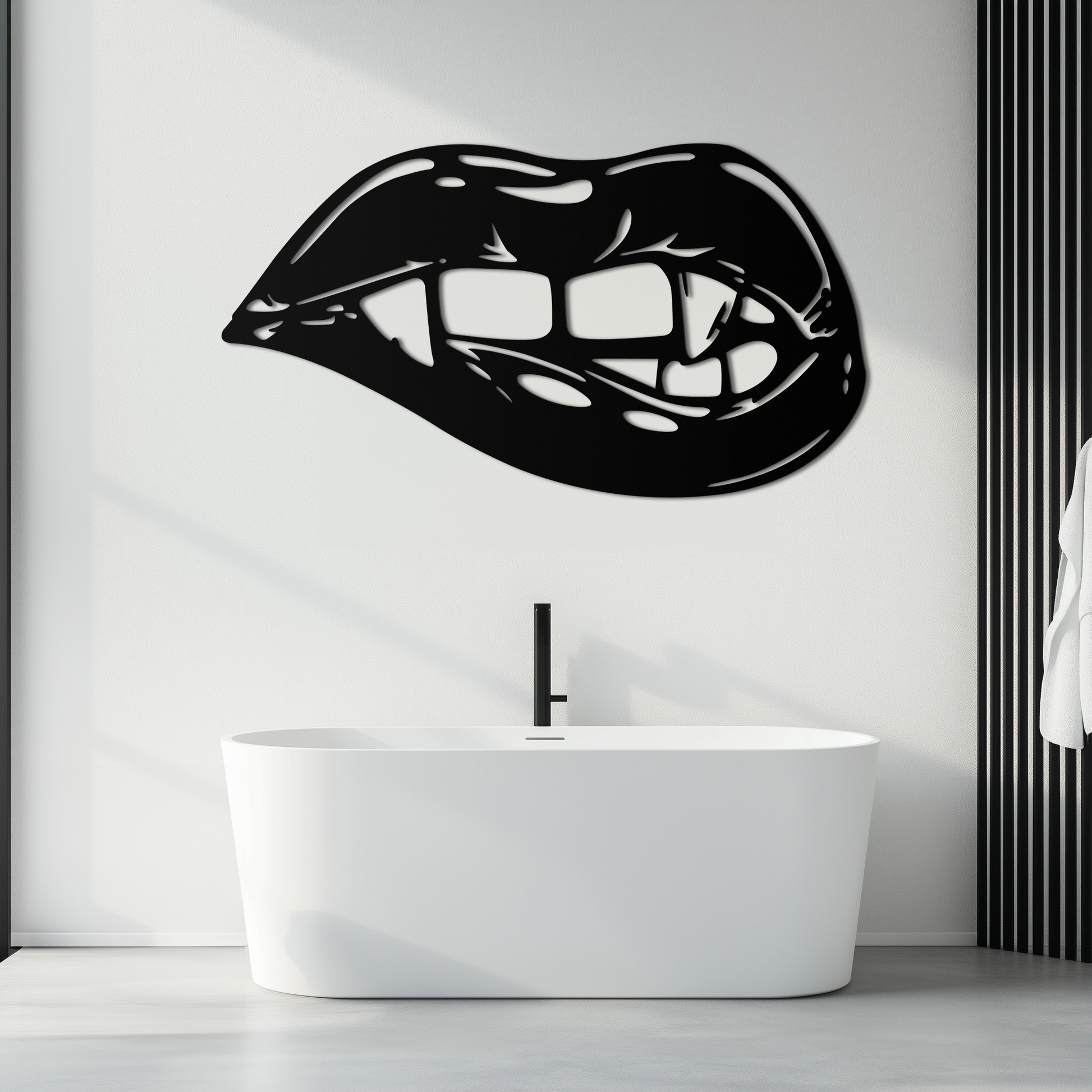 Geometric Lips Metal Wall Art - Bold & Modern Statement Piece- KAF186 - Tampa Home & Garden Store