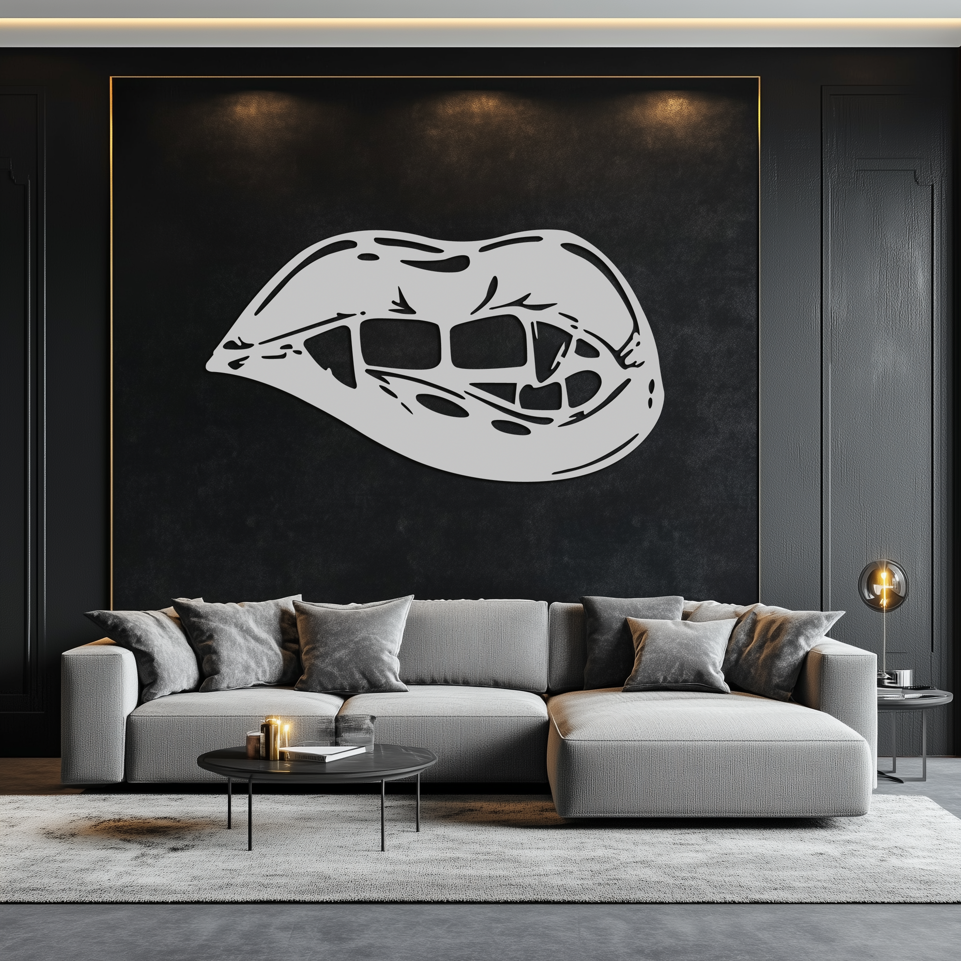 Geometric Lips Metal Wall Art - Bold & Modern Statement Piece- KAF186 - Tampa Home & Garden Store
