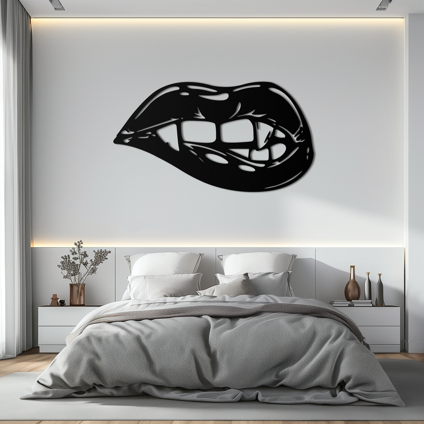Geometric Lips Metal Wall Art - Bold & Modern Statement Piece- KAF186 - Tampa Home & Garden Store