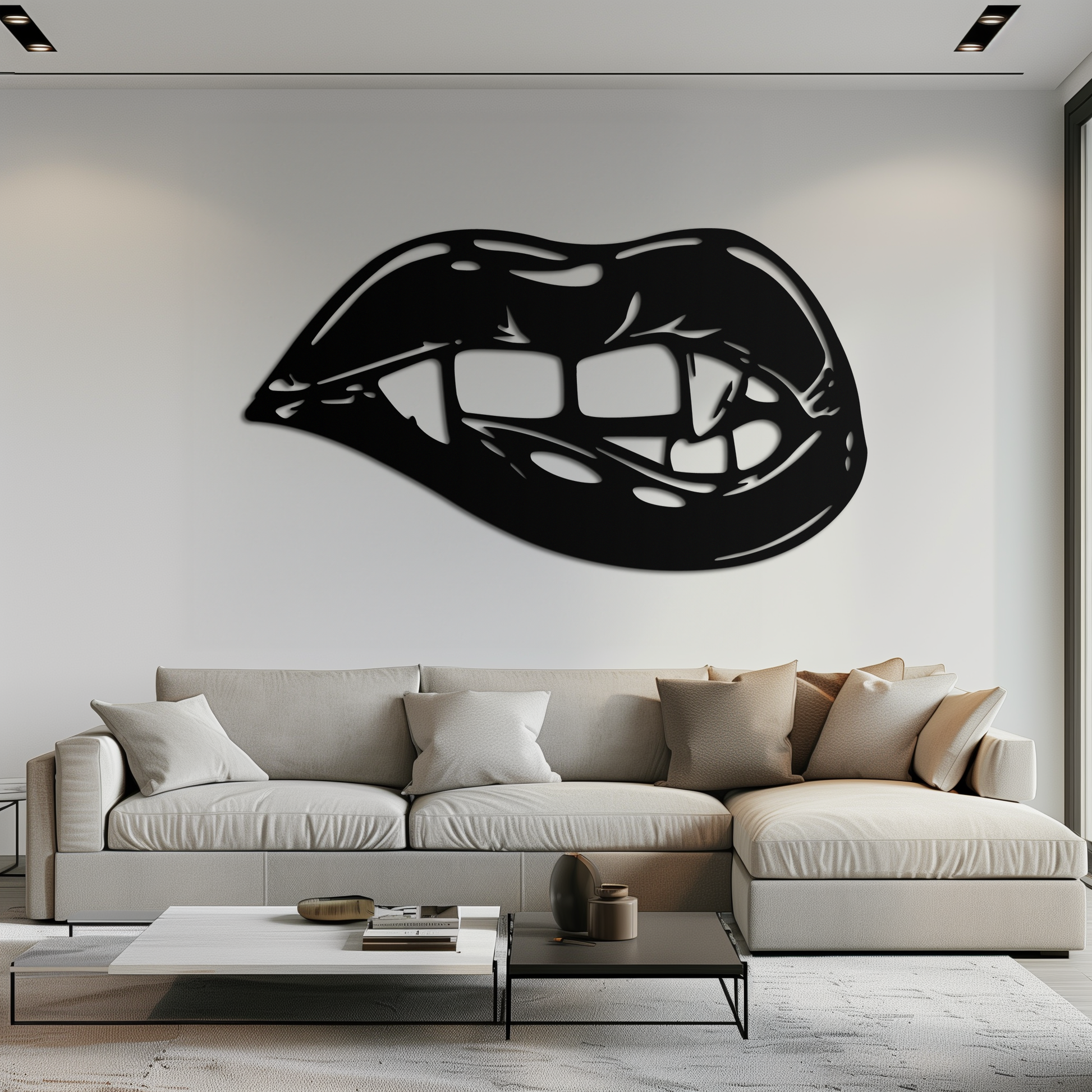 Geometric Lips Metal Wall Art - Bold & Modern Statement Piece- KAF186 - Tampa Home & Garden Store
