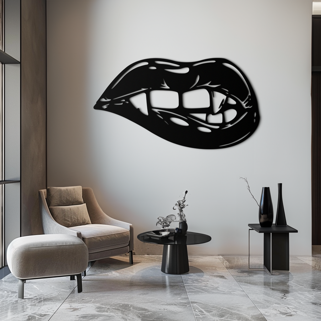 Geometric Lips Metal Wall Art - Bold & Modern Statement Piece- KAF186 - Tampa Home & Garden Store