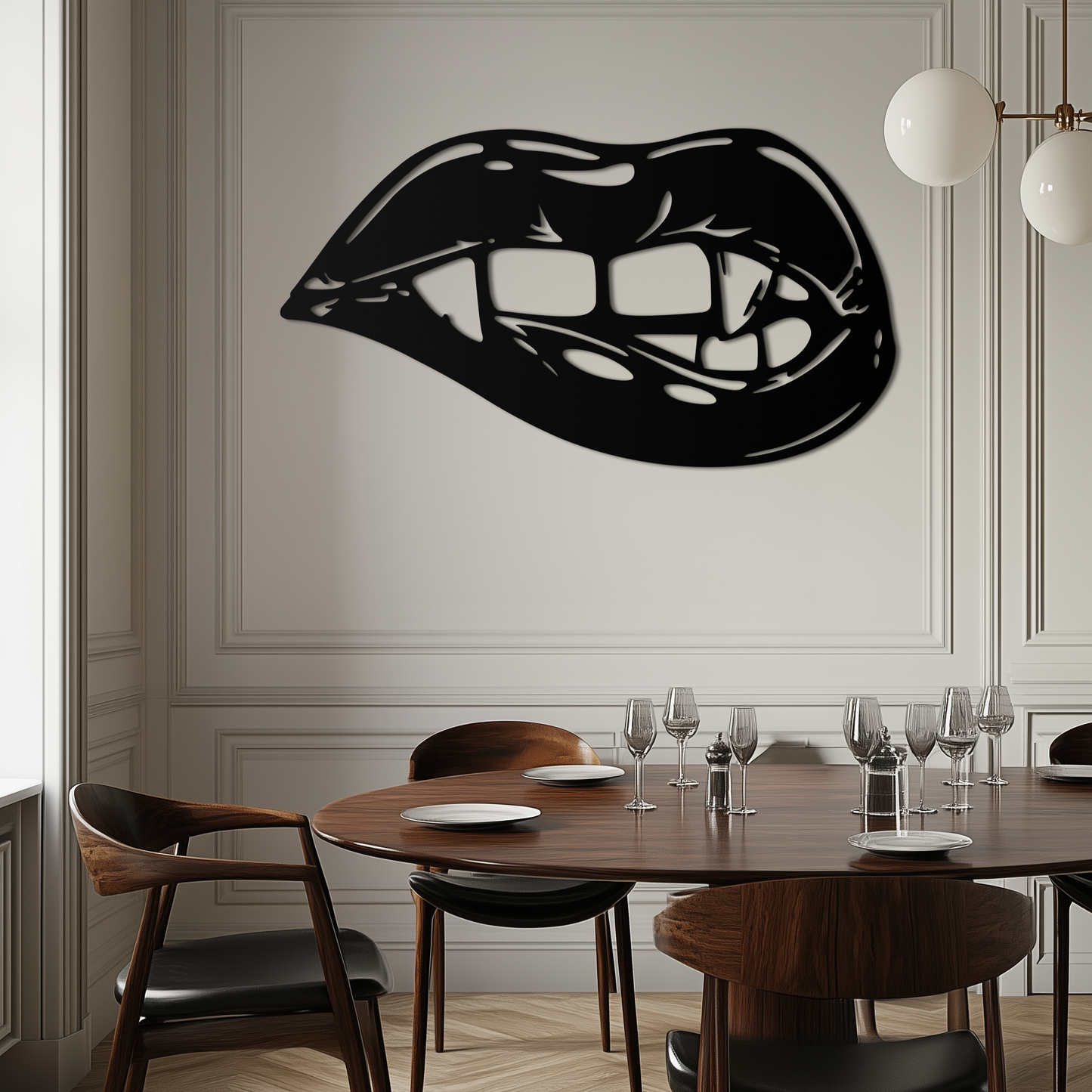 Geometric Lips Metal Wall Art - Bold & Modern Statement Piece- KAF186 - Tampa Home & Garden Store