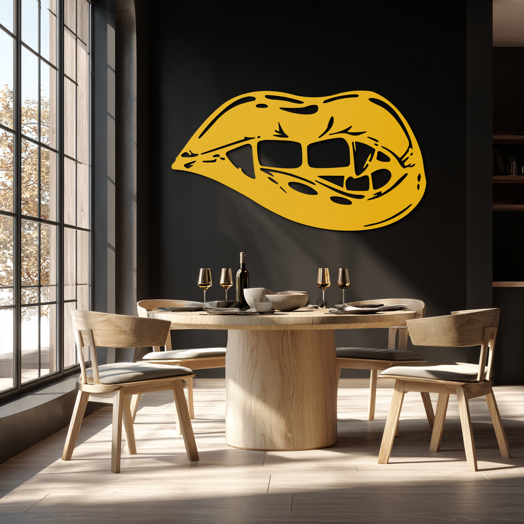 Geometric Lips Metal Wall Art - Bold & Modern Statement Piece- KAF186 - Tampa Home & Garden Store
