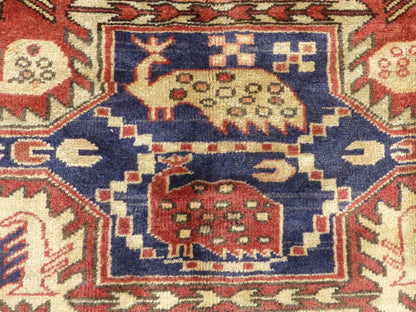 Geometric Meshkin Persian Vintage Runner Rug Handmade Wool Carpet - 4'0"x 10'4" - Tampa Home & Garden Store